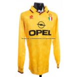 Alessandro Costacurta yellow AC Milan No.5 third-choice jersey 1994-95, long-sleeved This was a