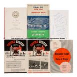 Collection of  football memorabilia comprising 1950s Manchester United programmes and signed PFA