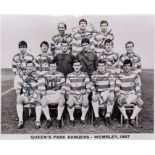 1967 Queen’s Park Rangers signed b&w team press photograph, signed in black marker pen, reverse with