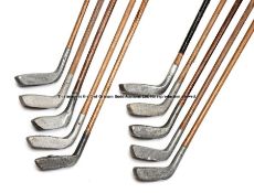 Group of ten aluminium headed putters, mostly Standard Golf Company of Sunderland, including Ray