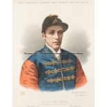 Group of ten Illustrated Sporting & Dramatic News jockey colour portraits, circa 1890, the