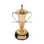 Jockey's prize for 1961 Ebor Handicap, won by Lester Piggott on Die Hard, silver gilt miniature