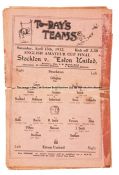 F.A. Amateur Cup Final programme Stockton v Eston United played at Ayresome Park, Middlesbrough 13th