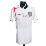 Frank Lampard signed England 2005-06 white replica home jersey, short sleeved with England badge,