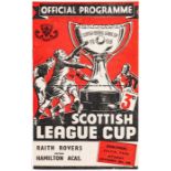 Scottish League Cup Semi-Final programme Raith Rovers v Hamilton Academical 20th November 1948