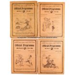 Four Tottenham Hotspur home programmes, 1912 Football League v Aston Villa, 1913 friendly v