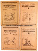 Four Tottenham Hotspur home programmes, 1912 Football League v Aston Villa, 1913 friendly v