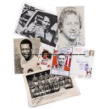 Signed football memorabilia, subjects including Bobby Charlton signed 1966 World Cup programme,