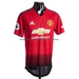 Anthony Martial red Manchester United No.11 jersey season 2018-19, short-sleeved, Premier League