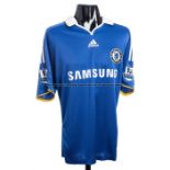 Michael Ballack blue Chelsea FC No.13 jersey season 2008-09, short sleeved, with BARCLAYS PREMIER