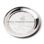 Commemorative silvered tray presented to Terry Venables at the Arsenal v Tottenham 1993 FA Cup