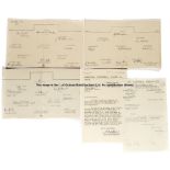Correspondence from the F.A. & Arsenal FC, with signed team sheets, circa 1950s, comprising
