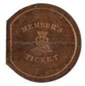 Rare Gloucestershire County Cricket Club 1888 member’s ticket, leather exterior with gilt
