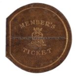 Rare Gloucestershire County Cricket Club 1888 member’s ticket, leather exterior with gilt