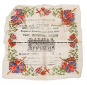 Souvenir of the Arsenal 1930 F.A. Cup Final winning team in the form of a paper napkin, crepe paper,
