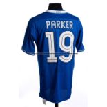 Scott Parker signed blue Chelsea No.19 Champions League match jersey season 2004-05, short-