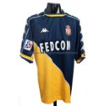AS Monaco blue & yellow No.14 away jersey season 1999-2000, short-sleeved, LNF badge to right sleeve