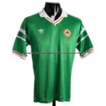 Tony Galvin Republic of Ireland No.11 green home jersey from the UEFA Euro Championships quarter
