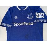Theo Walcott and Bernard signed Everton FC replica jerseys, season 2018-19, two blue Everton replica