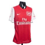 Jack Wilshere Arsenal FC red & white No.19 home jersey 2011 Emirates Cup, match issue, short