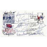 1966 World Cup First Day cover bearing 14 signatures from the England winning squad, comprising