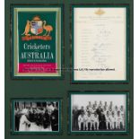 1961 Australian touring cricket side to England signed display, comprising a fully-signed