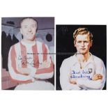 Stanley Matthews and Tom Finney signed pictures, an 11 by 8in. colour picture of Matthews in Stoke