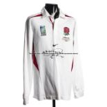 Jonny Wilkinson signed England 2003 Rugby World Cup Champions commemorative shirt, signed in black