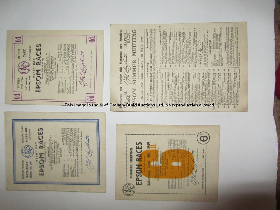 Four 1940s Epsom Derby Day racecards, comprising 1946 (Airborne), 1947 (Pearl Diver), 1948 (My Love) - Image 4 of 21