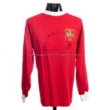 Manchester United 1963 F.A. Cup Final retro jersey signed by the “Holy Trinity” Best, Law and