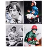 Collection of signed photographs of Flat jockeys and trainers, 10 by 8in., signed in marker pen,