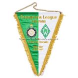 UEFA Champions League match pennant for FC Inter v Werder Bremen, 1st October 2008, San Siro