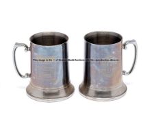 Pair of pint pewter tankards, John Smith’s Grand National 2007, identical tankards printed to