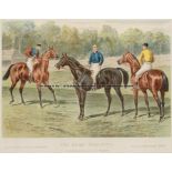 Group of four colour prints of top-class racehorses, circa late 19th century, comprising John