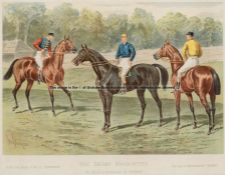 Group of four colour prints of top-class racehorses, circa late 19th century, comprising John