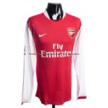 Alex Song Arsenal FC red and white No.17 jersey season 2007-08, match issue, long sleeved, team