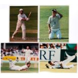 Colour press photographs of English cricket teams and players in action, large collection of