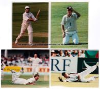 Colour press photographs of English cricket teams and players in action, large collection of
