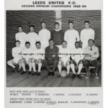 Official b&w team photograph of the Leeds United 1963-64 Football League Division One Champions,