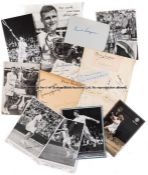 Album pages signed by Wimbledon Singles tennis champions, including Tilden, Wills-Moody, Cochet,