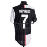 Cristiano Ronaldo signed Juventus replica home jersey, signed to the reverse in silver marker