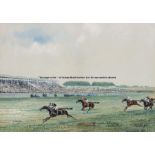 John Beer (British 1860-1930, active 1885-1915), THE OAKS STAKES EPSOM 1914, watercolour, signed