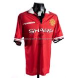 Manchester United replica jersey signed by the Manchester United 'Holy Trinity'  Bobby Charlton,