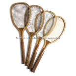 Four tennis racquets, Williams of Paris 'The Winna', convex wedge; Williams of Paris 'Frezo B'