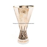 Full-sized replica of the UEFA Europa League trophy, designed by Silvio Gazzaniga in the Bertoni