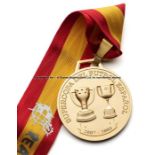 Real Madrid winner's medal for the 2007-08 Supercopa del Futbol Espanol, in gilt circular form,