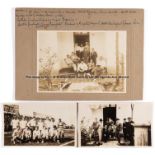 Three photographs of the Uruguay team at 1927 South American Football Championship in Peru, b&w