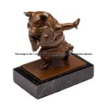Limited edition bronze by the Mexican sculptor Sergio Bustamante (born 1949) featuring a pig playing