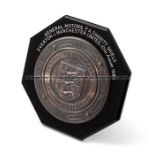 1985 F.A. Charity Shield plaque awarded to a Manchester United player, silver & bakelite miniature