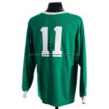 George Best signed Northern Ireland retro jersey, signed in black marker pen to the reverse